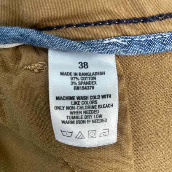 Aeropostale Flat-Front Chino Shorts Classic Fit Dark Khaki Size 38 - Picture 3 of 7